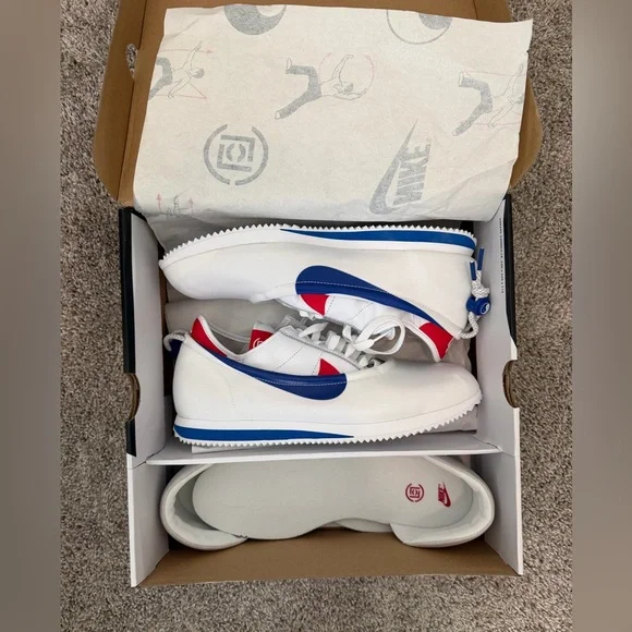 Nike x CLOT Cortez SP “Forrest Gump” White Royal Red Men’s Sz 12 NWT DS - Picture 2 of 9